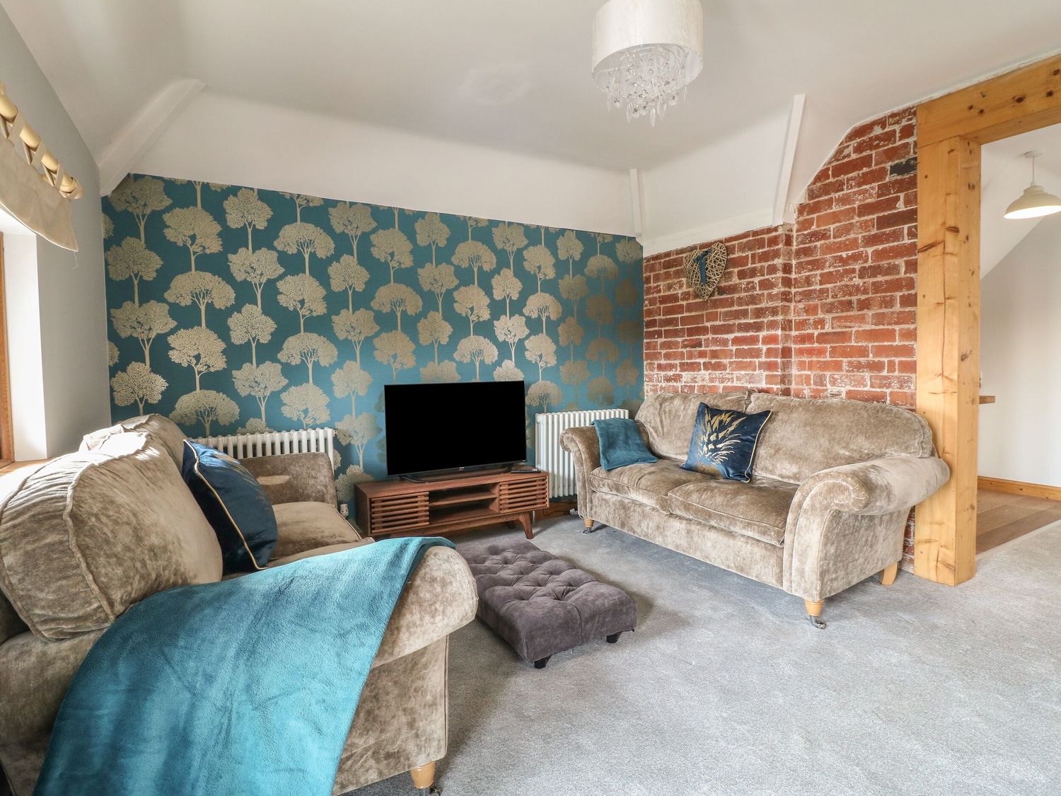 Open-plan living room at The Old Print House